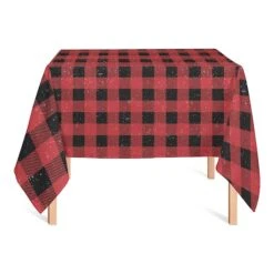 Red Black Buffalo Check 58x58 Tablecloth -Michaels X-Mas Decor D518582S 2