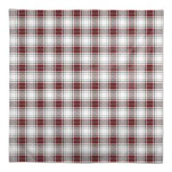 Red Gray Plaid 58x58 Tablecloth
