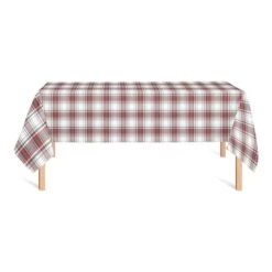 Red Gray Plaid 58x102 Tablecloth -Michaels X-Mas Decor D518585S 2