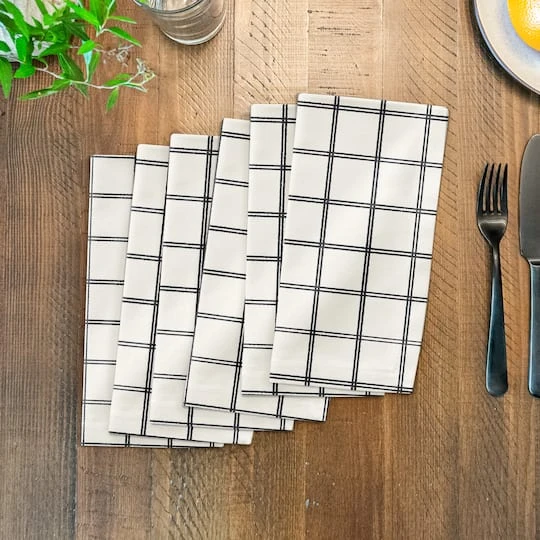 Designs Direct Merry Christmas Grid 10" X 10" Cotton Twill Napkin 6 Designs Direct Merry Christmas Grid 10" X 10" Cotton Twill Napkin - Image 4