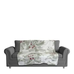 Holly Berry Leaves 50x60 Sherpa Fleece Blanket -Michaels X-Mas Decor D518596S 3