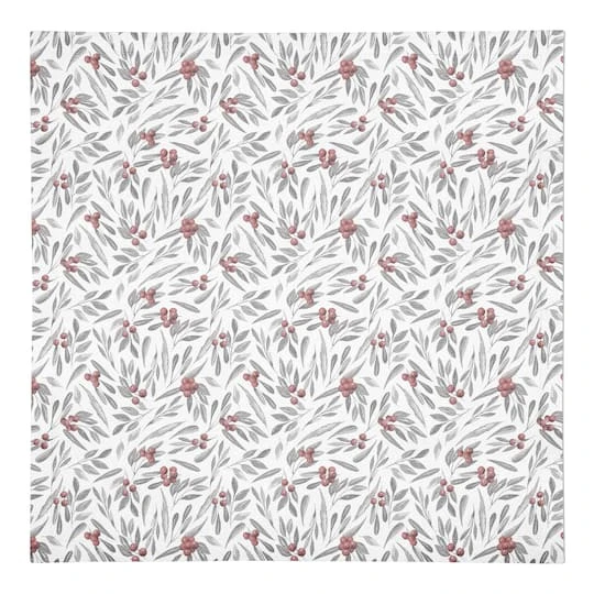 Holly And Leaves 10x10 Cotton Twill Napkin 3 Holly And Leaves 10x10 Cotton Twill Napkin