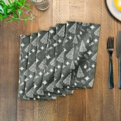 Designs Direct Sage Christmas 10" X 10" Cotton Twill Napkin 9 Designs Direct Sage Christmas 10" X 10" Cotton Twill Napkin -Michaels X-Mas Decor D518618S 3