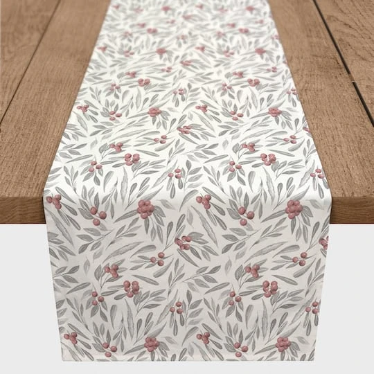 Holly And Leaves 16x72 Cotton Twill Runner 5 Holly And Leaves 16x72 Cotton Twill Runner - Image 3