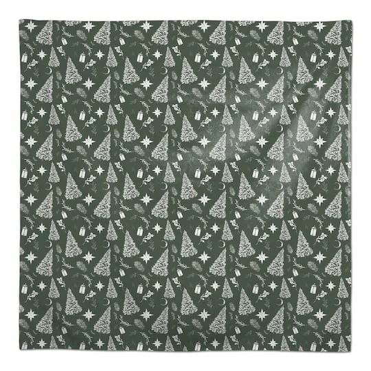 58" Sage Christmas Tablecloth 4 58" Sage Christmas Tablecloth - Image 2