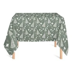 58" Sage Christmas Tablecloth 7 58" Sage Christmas Tablecloth -Michaels X-Mas Decor D518629S 2