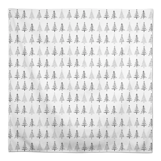 58" Christmas Tree Sketches Tablecloth 4 58" Christmas Tree Sketches Tablecloth - Image 2