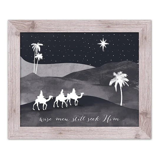 Designs Direct 20" X 16" Wise Men Seek Him Western White Framed Print 4 Designs Direct 20" X 16" Wise Men Seek Him Western White Framed Print - Image 2
