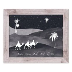 Designs Direct 20" X 16" Wise Men Seek Him Western White Framed Print
