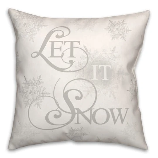 Let It Snowflakes 18x18 Throw Pillow 4 Let It Snowflakes 18x18 Throw Pillow - Image 2