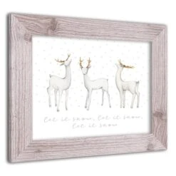Designs Direct 14" X 11" Snow Reindeers Western White Framed Print -Michaels X-Mas Decor D518645S 2