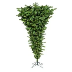 7.5ft. Pre-Lit Green Upside Down Artificial Christmas Tree, Warm White Dura-Lit® LED Lights -Michaels X-Mas Decor D522293S 1 1