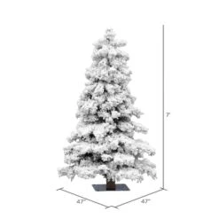 7ft. Unlit Flocked Spruce Artificial Christmas Tree 9 7ft. Unlit Flocked Spruce Artificial Christmas Tree -Michaels X-Mas Decor D522350S 3