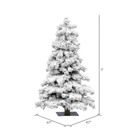 7ft. Unlit Flocked Spruce Artificial Christmas Tree 6 7ft. Unlit Flocked Spruce Artificial Christmas Tree - Image 4