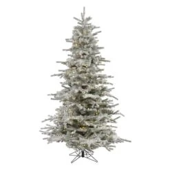 6.5ft. Pre-Lit Flocked Sierra Fir Artificial Christmas Tree, Pure White Dura-Lit® LED Lights 10 6.5ft. Pre-Lit Flocked Sierra Fir Artificial Christmas Tree, Pure White Dura-Lit® LED Lights -Michaels X-Mas Decor D522351S 1 1