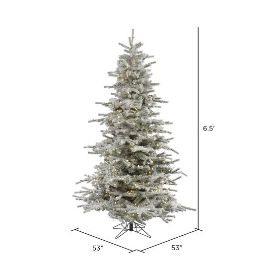 6.5ft. Pre-Lit Flocked Sierra Fir Artificial Christmas Tree, Pure White Dura-Lit® LED Lights 9 6.5ft. Pre-Lit Flocked Sierra Fir Artificial Christmas Tree, Pure White Dura-Lit® LED Lights - Image 7