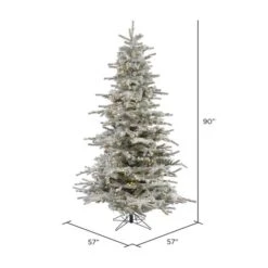 7.5ft. Pre-Lit Flocked Sierra Fir Artificial Christmas Tree, Pure White Dura-Lit® LED Lights -Michaels X-Mas Decor D522409S 3
