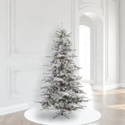 6.5ft. Pre-Lit Flocked Sierra Fir Artificial Christmas Tree, Multicolor LED Lights -Michaels X-Mas Decor D522461S 2