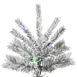 6.5ft. Pre-Lit Flocked Sierra Fir Artificial Christmas Tree, Multicolor LED Lights -Michaels X-Mas Decor D522461S 3