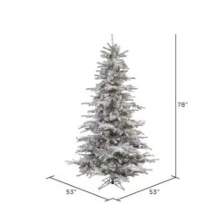 6.5ft. Pre-Lit Flocked Sierra Fir Artificial Christmas Tree, Multicolor LED Lights -Michaels X-Mas Decor D522461S 4