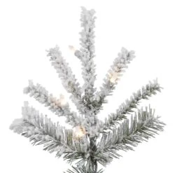 4.5ft. Pre-Lit Slim Flocked Sierra Fir Artificial Christmas Tree, Pure White Dura-Lit® LED Lights -Michaels X-Mas Decor D522509S 2