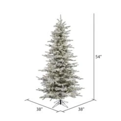 4.5ft. Pre-Lit Slim Flocked Sierra Fir Artificial Christmas Tree, Pure White Dura-Lit® LED Lights -Michaels X-Mas Decor D522509S 3