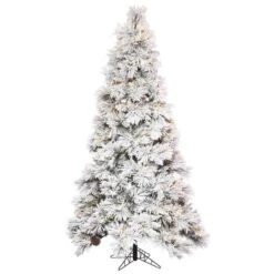 6ft. Pre-Lit Flocked Atka Pencil Artificial Christmas Tree, Warm White LED Lights -Michaels X-Mas Decor D522514S 1 1