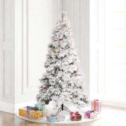 6ft. Pre-Lit Flocked Atka Pencil Artificial Christmas Tree, Warm White LED Lights -Michaels X-Mas Decor D522514S 2