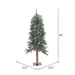 4ft. Pre-Lit Natural Bark Alpine Artificial Christmas Tree, Warm White Dura-lit LED Lights -Michaels X-Mas Decor D522520S 4