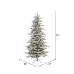 6.5ft. Pre-Lit Slim Flocked Sierra Fir Artificial Christmas Tree, Pure White Dura-Lit® LED Lights -Michaels X-Mas Decor D522526S 4