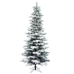 7.5ft. Unlit Slim Flocked Utica Fir Artificial Christmas Tree -Michaels X-Mas Decor D522528S 1 1