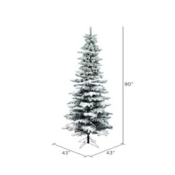 7.5ft. Unlit Slim Flocked Utica Fir Artificial Christmas Tree -Michaels X-Mas Decor D522528S 4