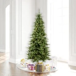 7.5ft. Pre-Lit Slim Camdon Fir Artificial Christmas Tree, Warm White Dura-Lit® LED Lights 9 7.5ft. Pre-Lit Slim Camdon Fir Artificial Christmas Tree, Warm White Dura-Lit® LED Lights -Michaels X-Mas Decor D522613S 2