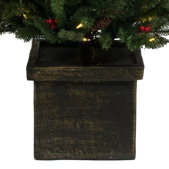 5ft. Pre-Lit Potted Mixed Berry Pine Artificial Christmas Tree, White LED Lights 8 5ft. Pre-Lit Potted Mixed Berry Pine Artificial Christmas Tree, White LED Lights - Image 6