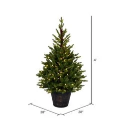 4ft. Pre-Lit Reeder Pine Artificial Christmas Tree, White LED Lights -Michaels X-Mas Decor D522665S 3