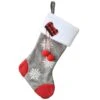 18" Gray Christmas Stocking With Snowflakes -Michaels X-Mas Decor D531296S 1