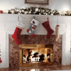 18" Gray Christmas Stocking With Snowflakes -Michaels X-Mas Decor D531296S 2