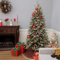 7ft. Pre-Lit Snowy Olallie Pine Artificial Christmas Tree With Pinecones, Clear LED Lights -Michaels X-Mas Decor D531438S 14