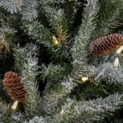 7ft. Pre-Lit Snowy Olallie Pine Artificial Christmas Tree With Pinecones, Clear LED Lights -Michaels X-Mas Decor D531438S 3