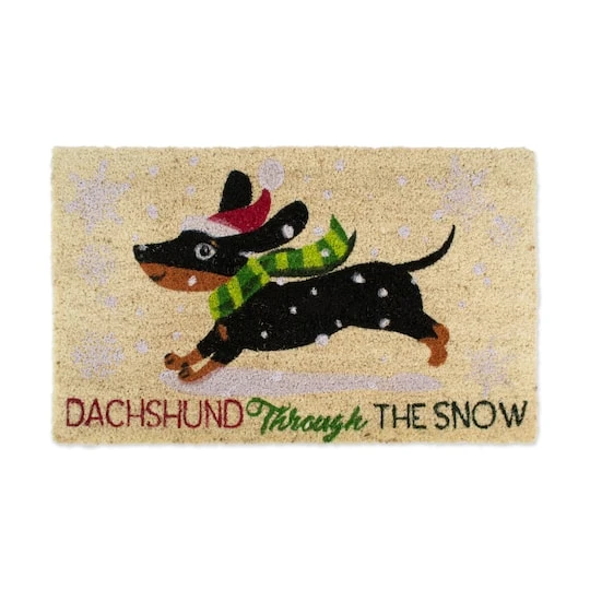 DII® Dachshund Through The Snow Doormat 4 DII® Dachshund Through The Snow Doormat - Image 2