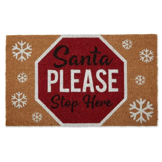 DII® Santa Please Stop Sign Doormat 4 DII® Santa Please Stop Sign Doormat - Image 2