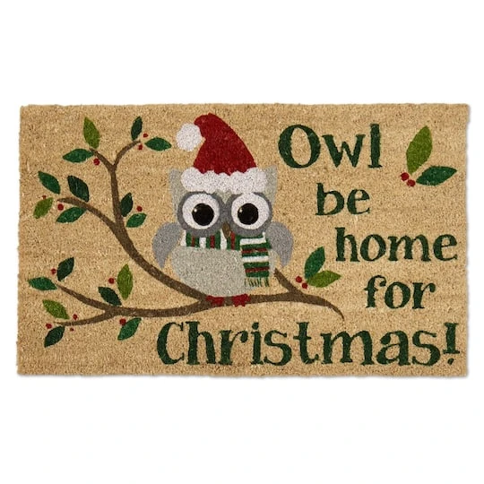 DII® Owl Be Home For Christmas Doormat 3 DII® Owl Be Home For Christmas Doormat