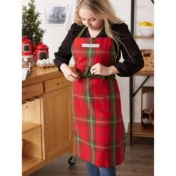 DII® Vintage Holiday Tartan Chef Apron -Michaels X-Mas Decor D539830S 5