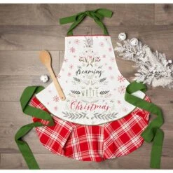 DII® White Christmas Tree Ruffle Apron -Michaels X-Mas Decor D539833S 5