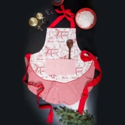 DII® Vintage Christmas Ruffle Apron 12 DII® Vintage Christmas Ruffle Apron -Michaels X-Mas Decor D539835S 3