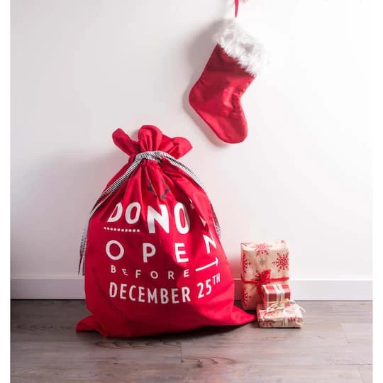 DII® Do Not Open Santa Drawstring Gift Bag 5 DII® Do Not Open Santa Drawstring Gift Bag - Image 3