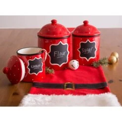 DII® Small Ceramic Red Canister 22 DII® Small Ceramic Red Canister -Michaels X-Mas Decor D539850S 8