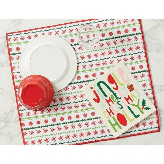DII® Snowflakes Dish Drying Mat Set, 2ct. 7 DII® Snowflakes Dish Drying Mat Set, 2ct. - Image 5