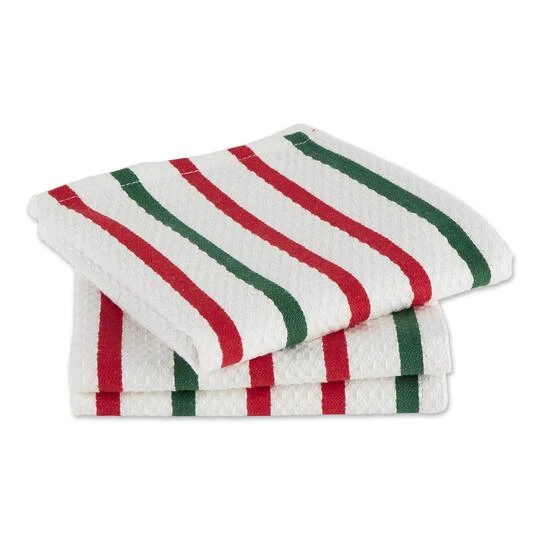 DII® Holiday Stripes Heavyweight Dishtowel & Dishcloth Set 6 DII® Holiday Stripes Heavyweight Dishtowel & Dishcloth Set - Image 4