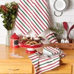DII® Holiday Stripes Heavyweight Dishtowel & Dishcloth Set 22 DII® Holiday Stripes Heavyweight Dishtowel & Dishcloth Set -Michaels X-Mas Decor D539857S 8